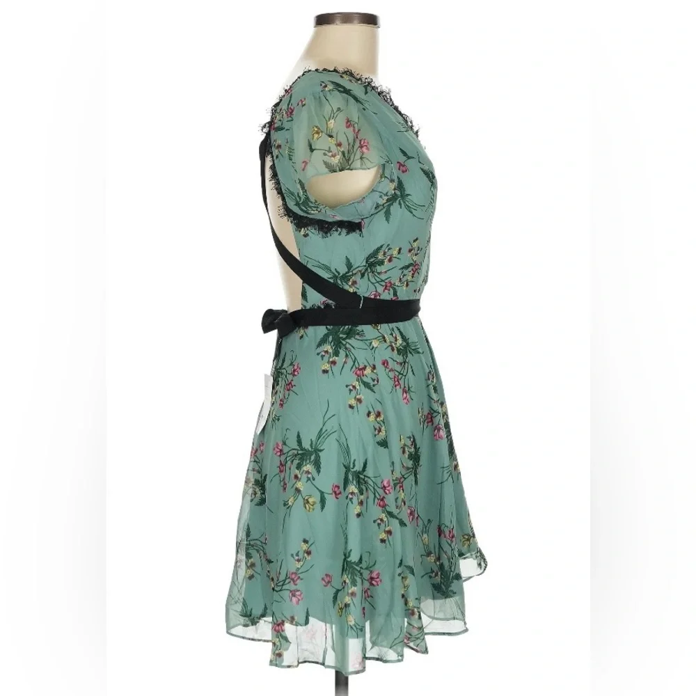 bebe Teal Floral Mini Dress - Picture 3 of 6